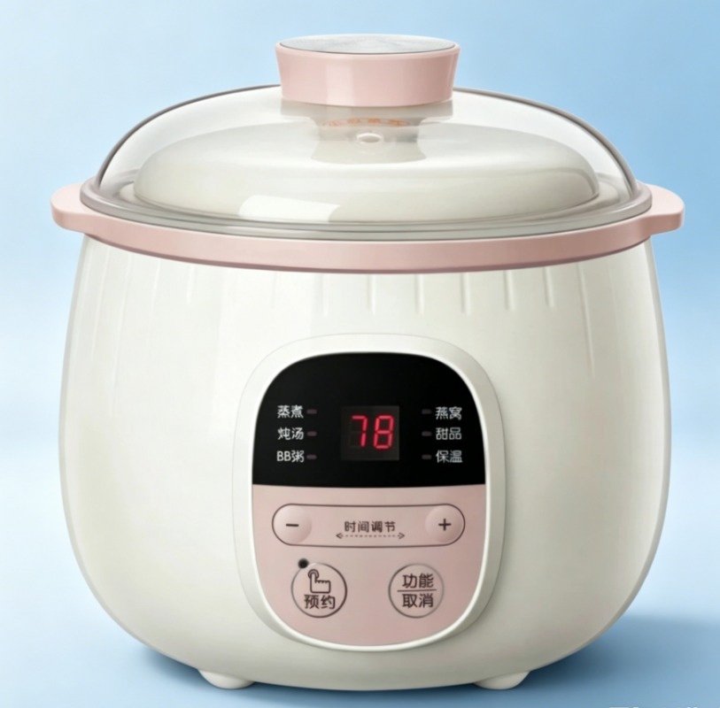 Baby Food Maker And Steamer - 0.8L Baby Porridge Maker Automatic Ceramic