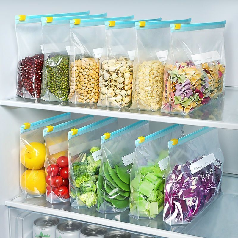 Food Pouch Reusable - 100Pcs Slider Gallon Food Storage Freezer