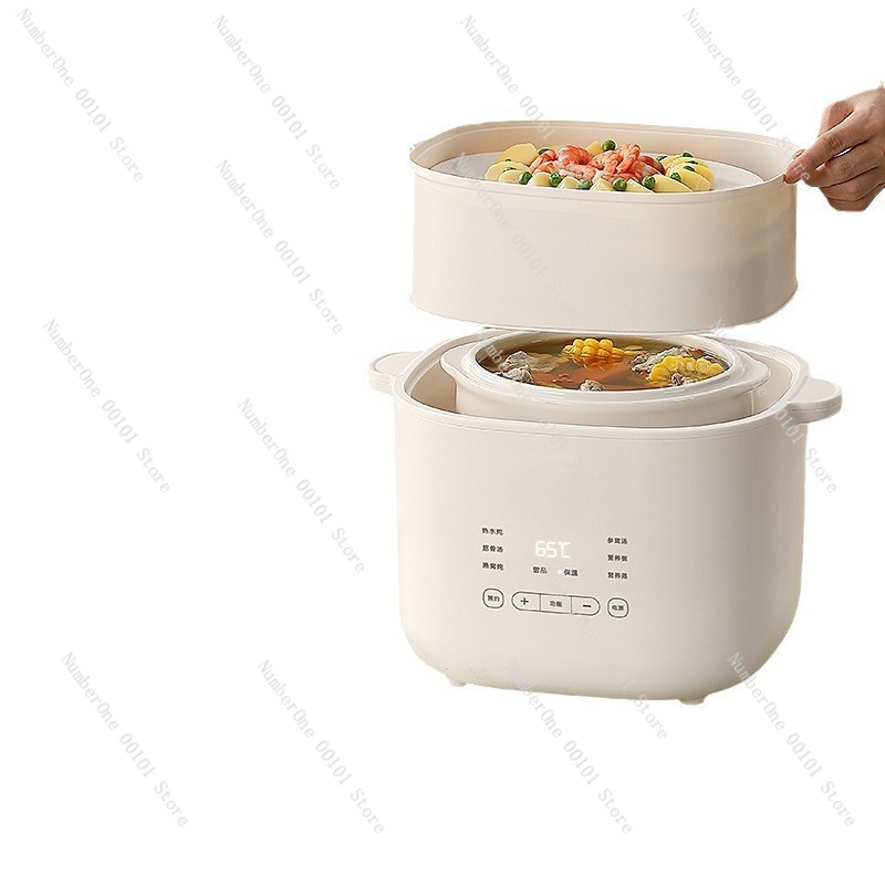 Baby Food Maker And Steamer - Electric Stew Pot Double Boiler Ceramic