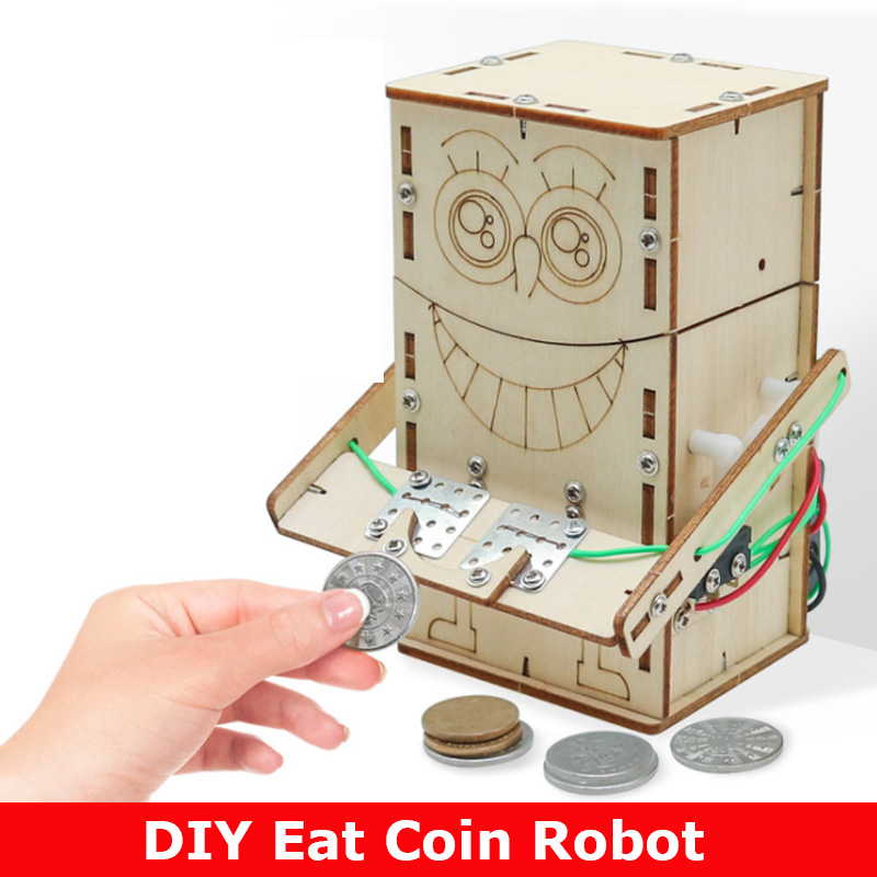 Baby Food Eat - Wooden Electric Powered Eat Coin Robot