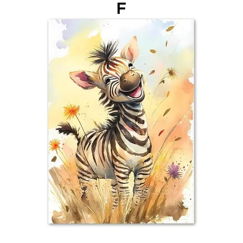 Baby Food Oil - Watercolor Lion Giraffe Tiger Elephant Zebra