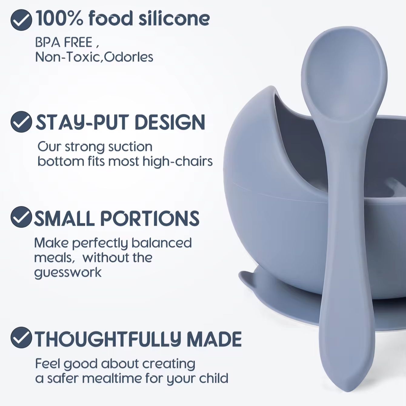 2PC Silicone Sucker Bowl Feedi - огляд і ціна Baby Food Diet