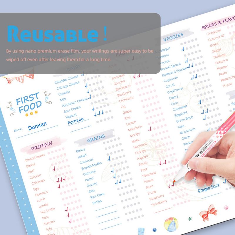 Reusable First Foods Tracker C - огляд і ціна Baby Food Journal