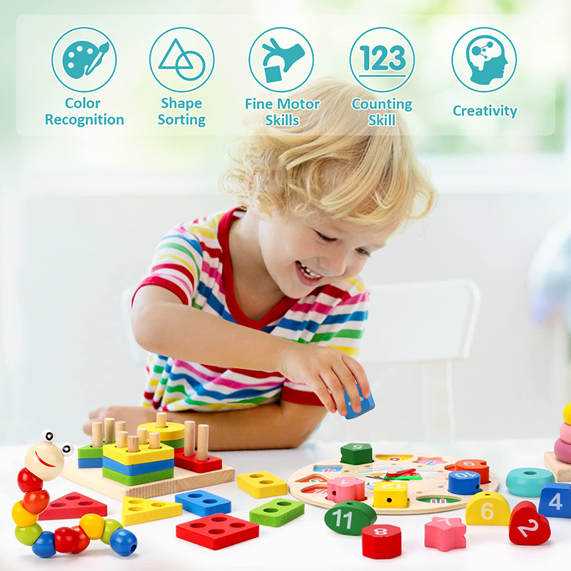 5-6pcs/set Montessori Wooden T - огляд і ціна Baby Food Eat