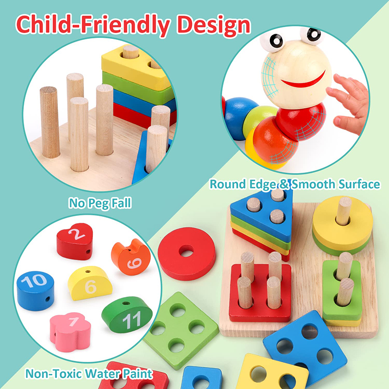 5-6pcs/set Montessori Wooden T - огляд і ціна Baby Food Eat